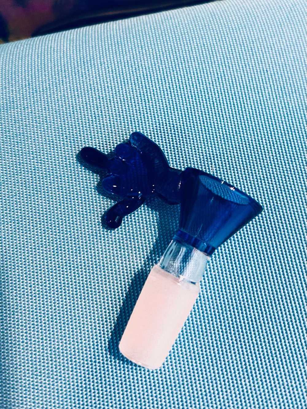Blue Glass finger slide for water piece